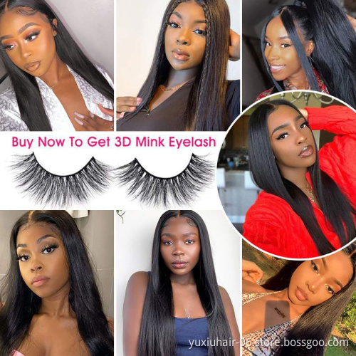 Wholesale 13 by 6 Brazilian Human Lace Front Wigs Silky Straight Pre Plucked Transparent Lace Frontal Wig for Black women